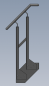 Preview: Stahltreppe 2-stufig mit Geländer Breite von 600 - 1400 mm Wandmontage