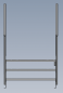 Preview: Stahltreppe 3-stufig mit Geländer Breite von 600 - 1400 mm Wandmontage