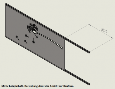 Preview: Trennwand Sichtschutzwand Schmuckblech m. Bodenanker Bubble 183cm Edelrost